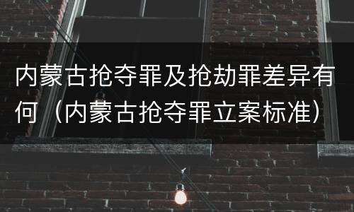内蒙古抢夺罪及抢劫罪差异有何（内蒙古抢夺罪立案标准）