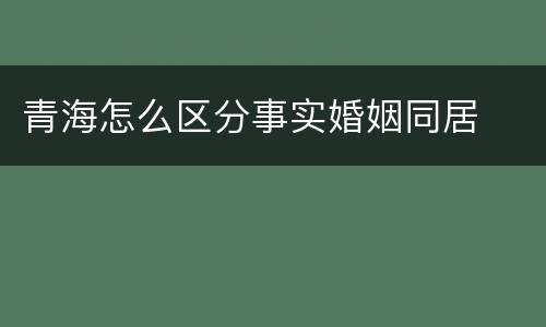 青海怎么区分事实婚姻同居