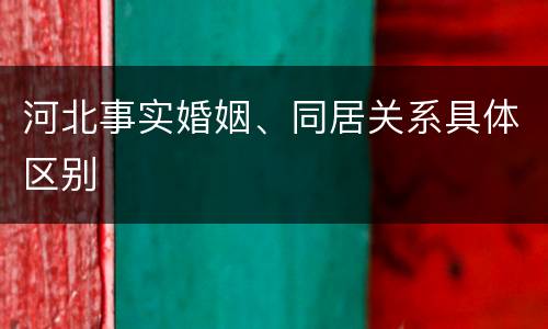 河北事实婚姻、同居关系具体区别