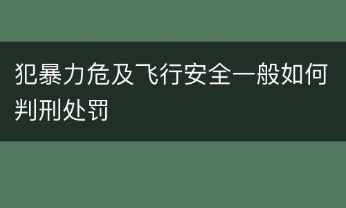 犯暴力危及飞行安全一般如何判刑处罚