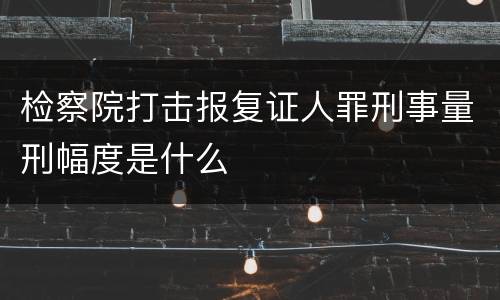 检察院打击报复证人罪刑事量刑幅度是什么