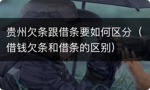 贵州欠条跟借条要如何区分（借钱欠条和借条的区别）