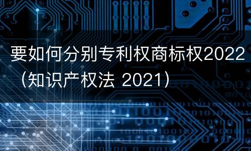要如何分别专利权商标权2022（知识产权法 2021）