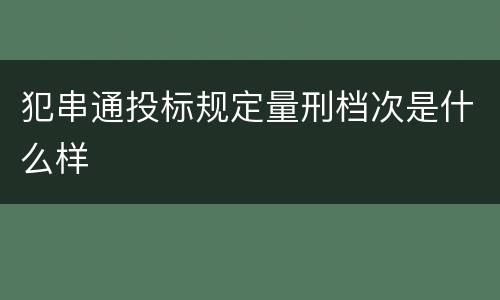 犯串通投标规定量刑档次是什么样