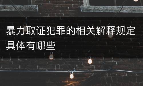 暴力取证犯罪的相关解释规定具体有哪些