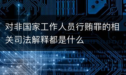 对非国家工作人员行贿罪的相关司法解释都是什么
