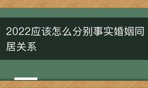 2022应该怎么分别事实婚姻同居关系