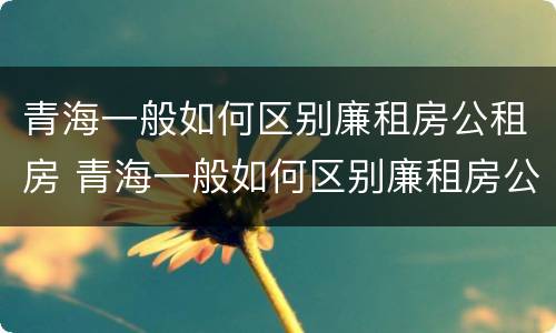 青海一般如何区别廉租房公租房 青海一般如何区别廉租房公租房的