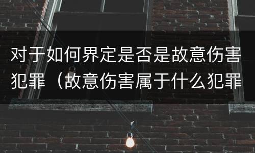 对于如何界定是否是故意伤害犯罪（故意伤害属于什么犯罪）