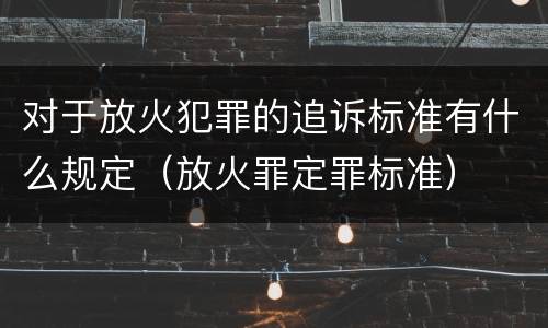 对于放火犯罪的追诉标准有什么规定（放火罪定罪标准）