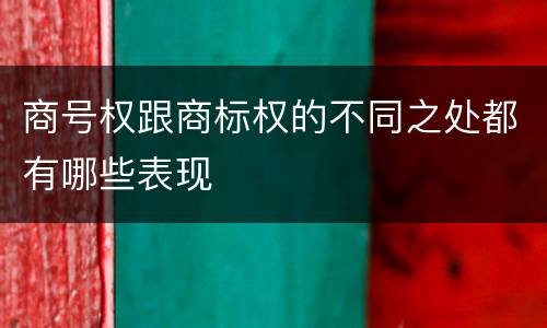 商号权跟商标权的不同之处都有哪些表现