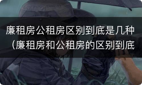 廉租房公租房区别到底是几种（廉租房和公租房的区别到底是什么）