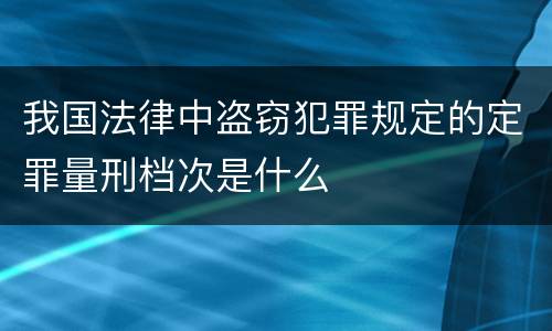 我国法律中盗窃犯罪规定的定罪量刑档次是什么