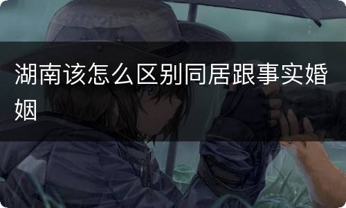 湖南该怎么区别同居跟事实婚姻