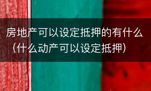 房地产可以设定抵押的有什么（什么动产可以设定抵押）
