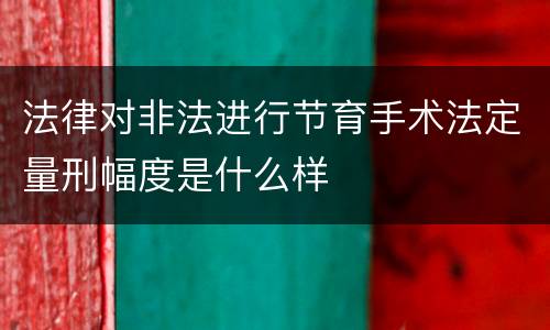 法律对非法进行节育手术法定量刑幅度是什么样