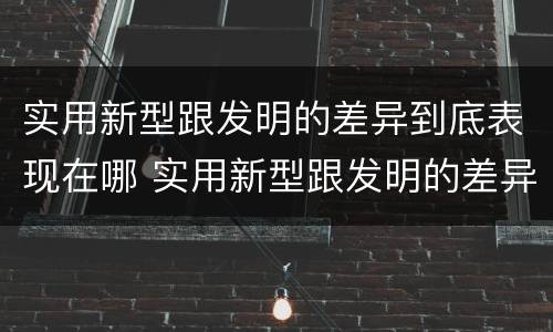实用新型跟发明的差异到底表现在哪 实用新型跟发明的差异到底表现在哪些方面