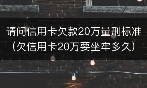请问信用卡欠款20万量刑标准（欠信用卡20万要坐牢多久）