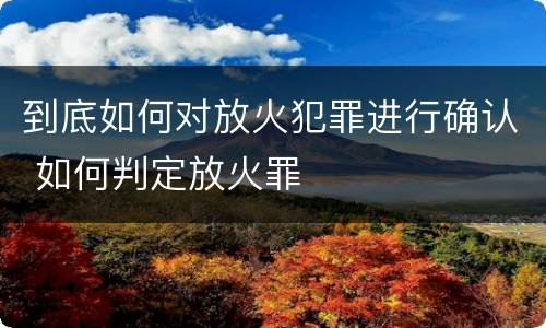 到底如何对放火犯罪进行确认 如何判定放火罪