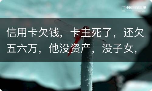 信用卡欠钱，卡主死了，还欠五六万，他没资产，没子女，有父母，父母要代还吗，