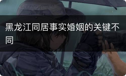 黑龙江同居事实婚姻的关键不同