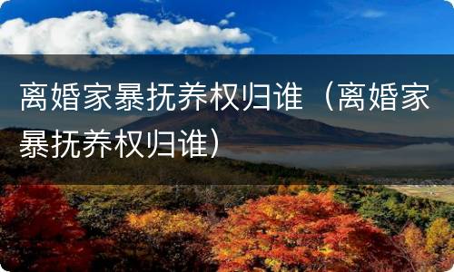 离婚家暴抚养权归谁（离婚家暴抚养权归谁）