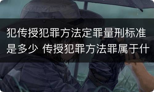 犯传授犯罪方法定罪量刑标准是多少 传授犯罪方法罪属于什么罪