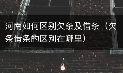 河南如何区别欠条及借条（欠条借条的区别在哪里）