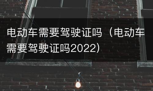 电动车需要驾驶证吗（电动车需要驾驶证吗2022）