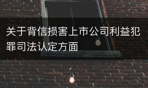 关于背信损害上市公司利益犯罪司法认定方面