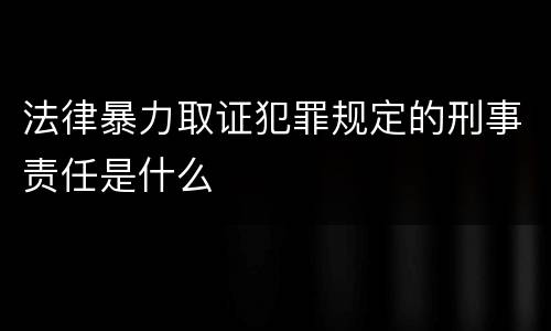 法律暴力取证犯罪规定的刑事责任是什么