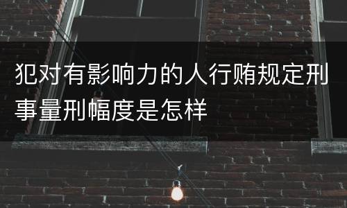 犯对有影响力的人行贿规定刑事量刑幅度是怎样