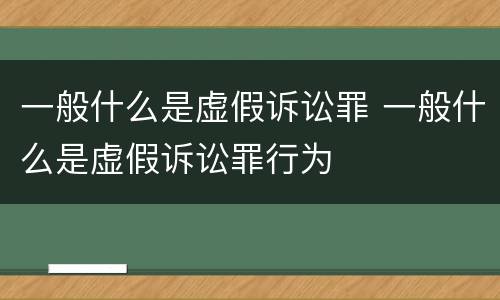 一般什么是虚假诉讼罪 一般什么是虚假诉讼罪行为