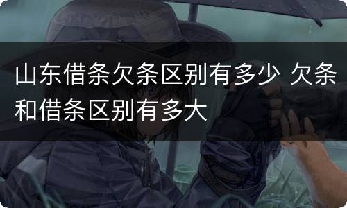 山东借条欠条区别有多少 欠条和借条区别有多大