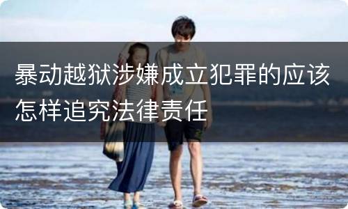 暴动越狱涉嫌成立犯罪的应该怎样追究法律责任