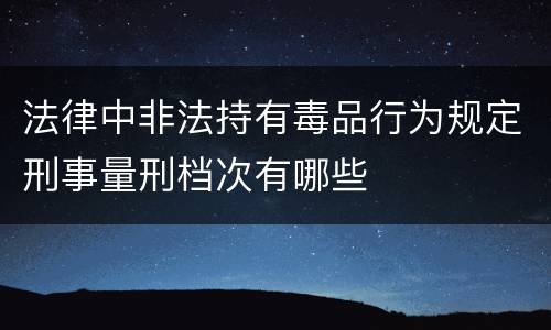 法律中非法持有毒品行为规定刑事量刑档次有哪些