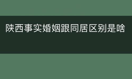 陕西事实婚姻跟同居区别是啥