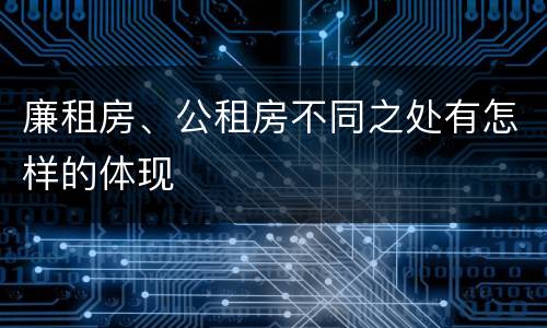 廉租房、公租房不同之处有怎样的体现