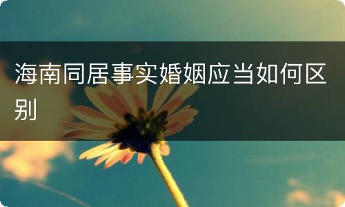 海南同居事实婚姻应当如何区别