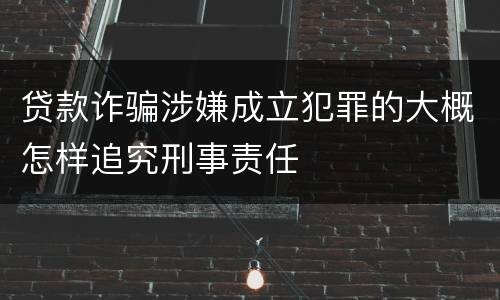 贷款诈骗涉嫌成立犯罪的大概怎样追究刑事责任