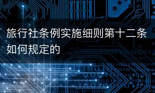 旅行社条例实施细则第十二条如何规定的