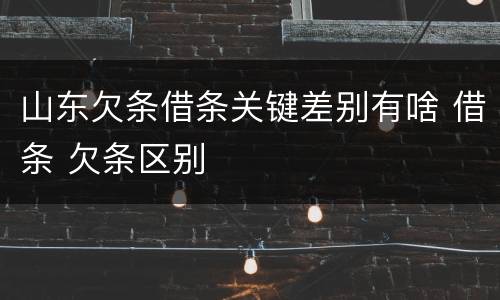 山东欠条借条关键差别有啥 借条 欠条区别