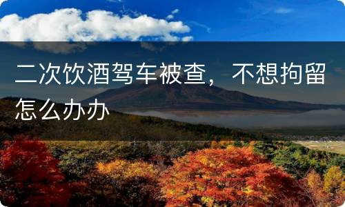 二次饮酒驾车被查，不想拘留怎么办办