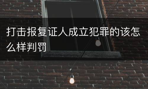打击报复证人成立犯罪的该怎么样判罚