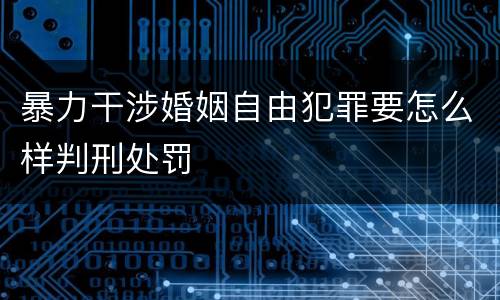 暴力干涉婚姻自由犯罪要怎么样判刑处罚
