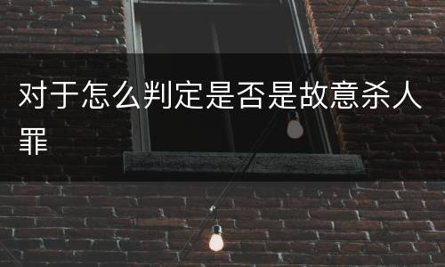 对于怎么判定是否是故意杀人罪