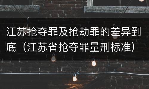 江苏抢夺罪及抢劫罪的差异到底（江苏省抢夺罪量刑标准）