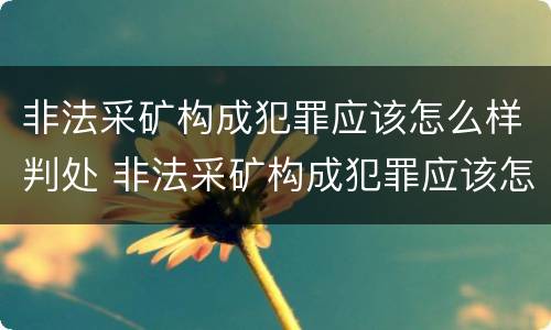 非法采矿构成犯罪应该怎么样判处 非法采矿构成犯罪应该怎么样判处缓刑