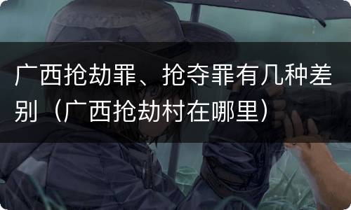广西抢劫罪、抢夺罪有几种差别（广西抢劫村在哪里）