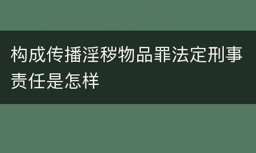 构成传播淫秽物品罪法定刑事责任是怎样